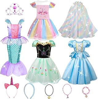 Princess Costumes for Girls - 4 Sets of Princess Fancy Dress