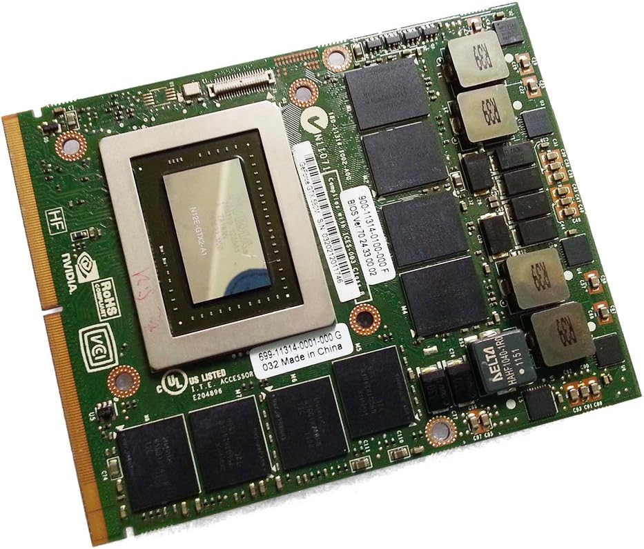 Genuine New 2GB Video Graphics Card Replacement for Dell Alienware M15X R1 R2 M17X R1 R2 R3 R4 M18X R1 R2 Gaming Laptop NVIDIA GeForce GTX 580M GDDR5 MXM VGA Board Upgrade Repair Parts