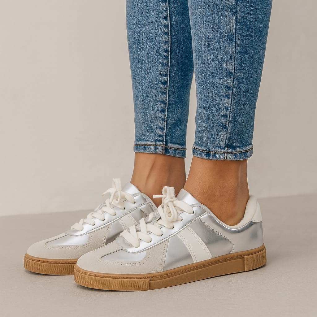 CUSHIONAIRE Bailey Womens Retro Sneaker -Classic Everyday Sneakers for Women with Sleek Rounded Toe and Memory Foam - Image 2