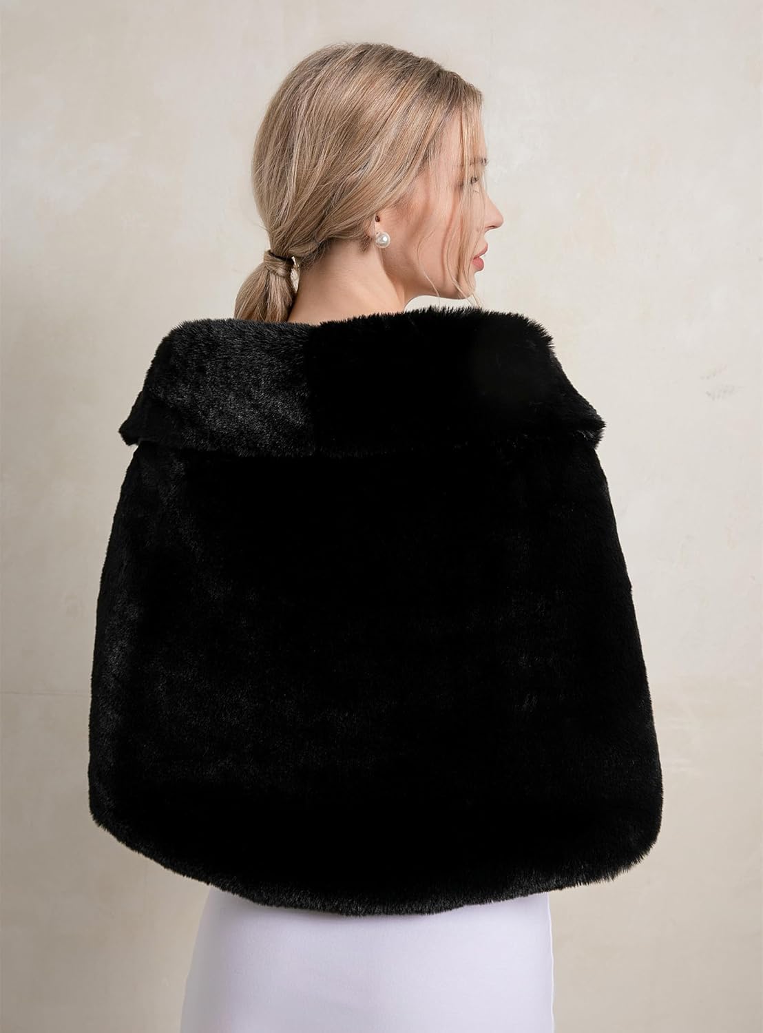 Faux Fur Shawls and Wraps For Women Stole Bridal Bridesmaids Warm Womens Cloak Cape Coat For Wedding Party - Image 5