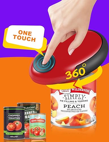 Miniatura 2 de Abrelatas eléctrico con borde liso abridor de latas automático de un solo toque que abre casi todos los tamaños de lata utensilios de cocina para