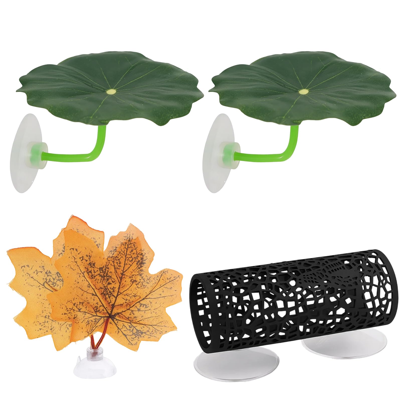 ROBGZMQW 4Pcs Betta Fish Accessories, Betta Hammock and Fish Tank Decorations, Safe Cave Ornament Decoration for, Unique Floating Tunnel Decor for Fish Tanks Accessory
