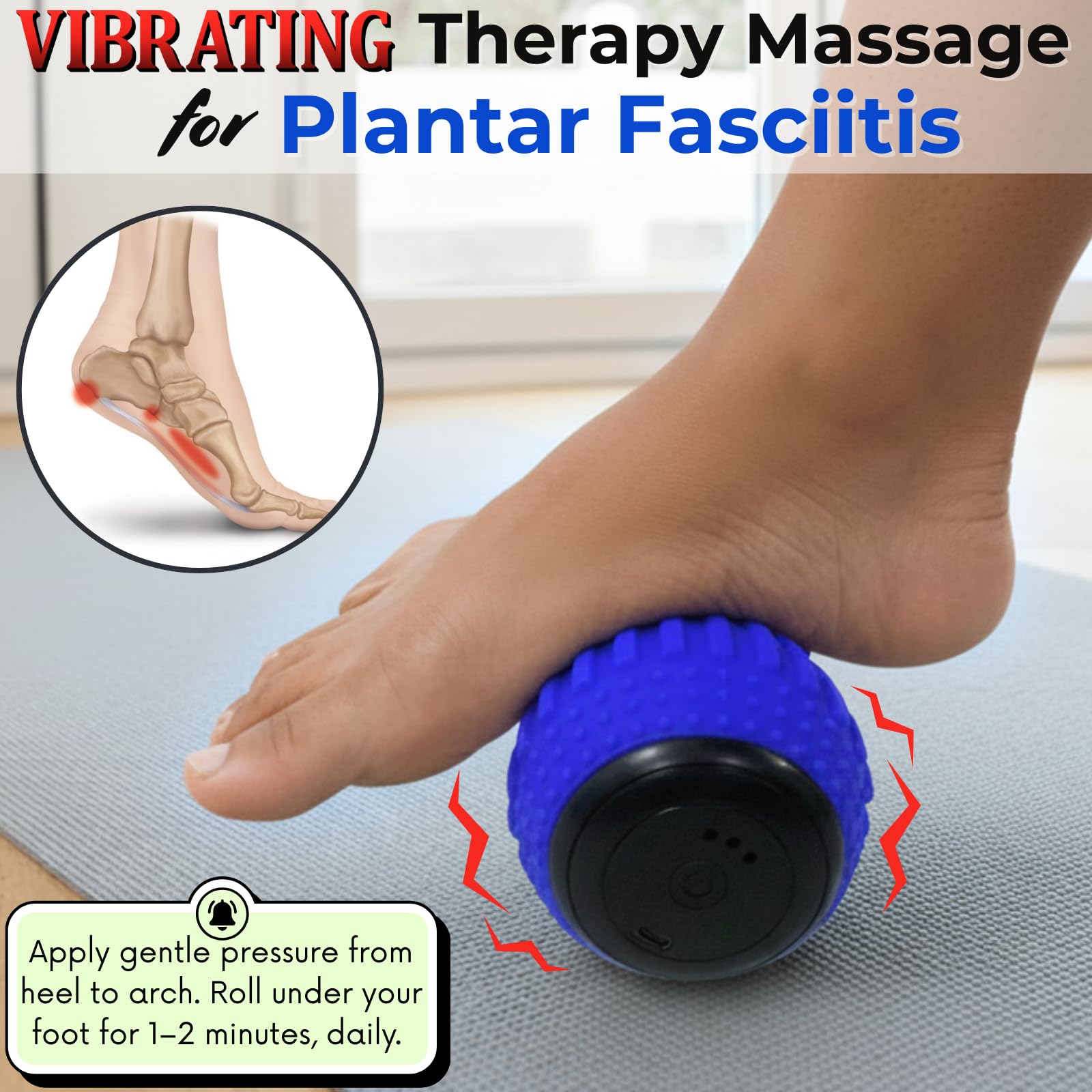 Amazon.com: ZeenKind Vibrating Peanut Massage Ball for Plantar Fasciitis,  Muscle Pain Relief with 4 Speed, Deep Tissue Therapy for Myofascial Release  & Muscle Recovery, Neck Back Foot Roller Massager : Health &