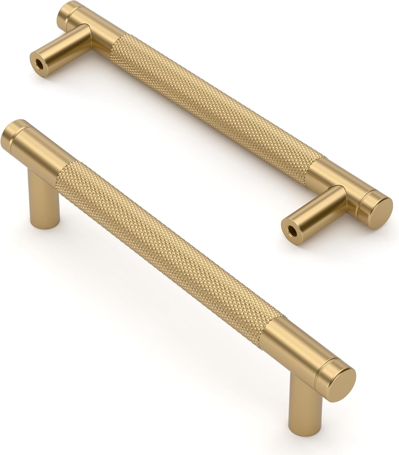 Asidrama 10 Pack 5 Inch(128mm) Champagne Bronze Cabinet Pulls Knurled Cabinet Handles Cupboard Handles Kitchen Cabinet Hardware for Cupboard Drawer Pulls