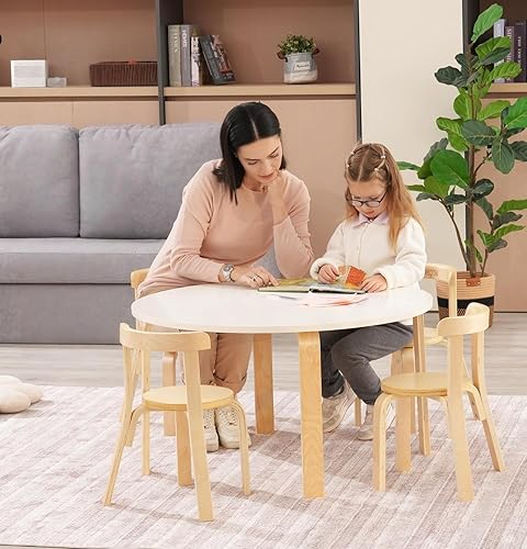 Miniatura 2 de Swegrow Silla de Madera para Niños, Silla para Niños Pequeños para Mesa, Sillas Apilables para Niños, Muebles de Madera para Niños para