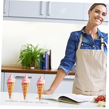 4 pack Ice Cream Cone Holder Stainless Steel Cone Stand for Desk Display Serving Stand for Cafes Restaurants Parties and Food Stalls Easy to Place and Remove Cones