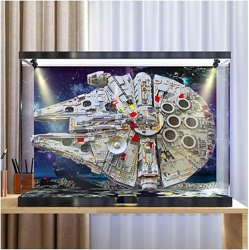 Vitrina Acrílico Compatible con Le-go 75192 Millenium Falcon, Caja Presentación Prueba Polvo para Modelo Bloques Construcción 75192 (Modelo No Incluido) (con Focos) B Vitrina Acrílico Compatible con Le-go 75192 Millenium Falcon, Caja Presentación Prueba Polvo para Modelo Bloques Construcción 75192 (Modelo No Incluido) (con Focos) B