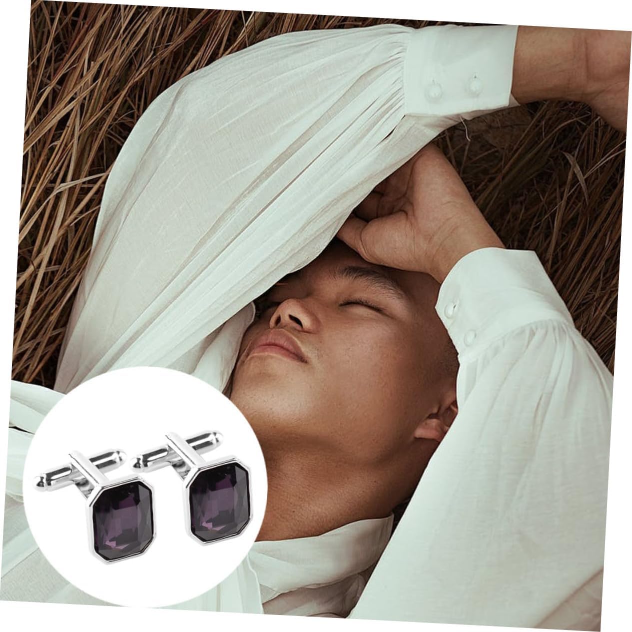 Fashionable Shirt Cufflinks with Delicate Inlay Stylish Sleeve Buttons for Business Wedding Groom and Formal Shirts