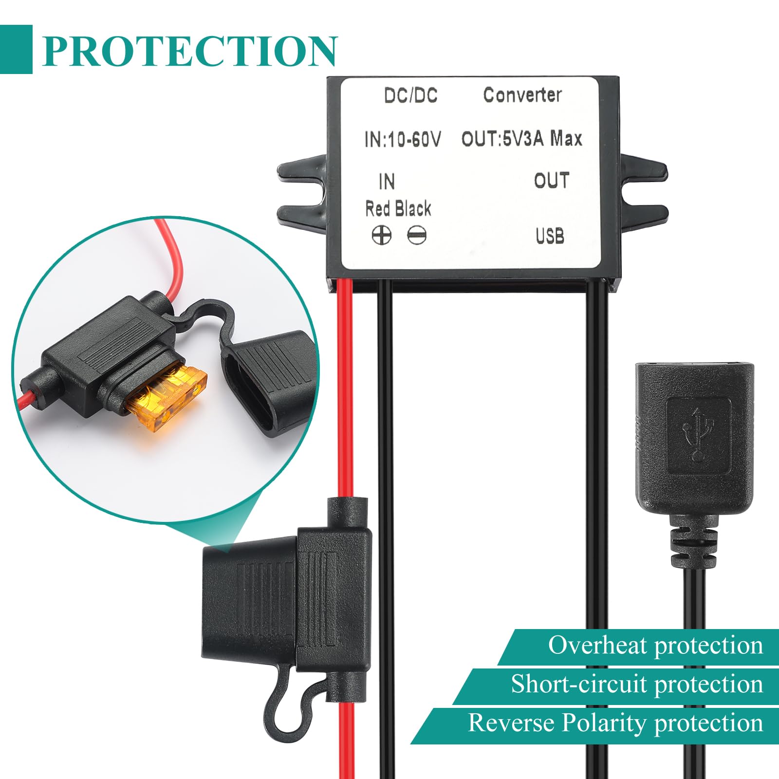 Convertitore DC-DC USB-C 12V/24V A 5V 3A - Trasformatore Step Down Per Auto, Barche E Impianti Fotovoltaici - Foto 5