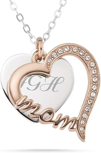 Rose Gold Sterling Silver Mom Heart 