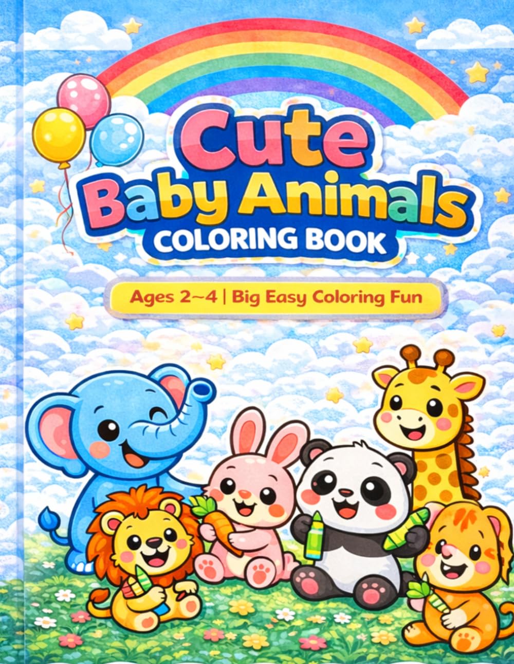 Big and Easy Baby Animals Coloring Book for Toddlers Ages 2-4: Big and Easy Coloring Book with Simple Cute Animals for Toddlers Ages 2–4