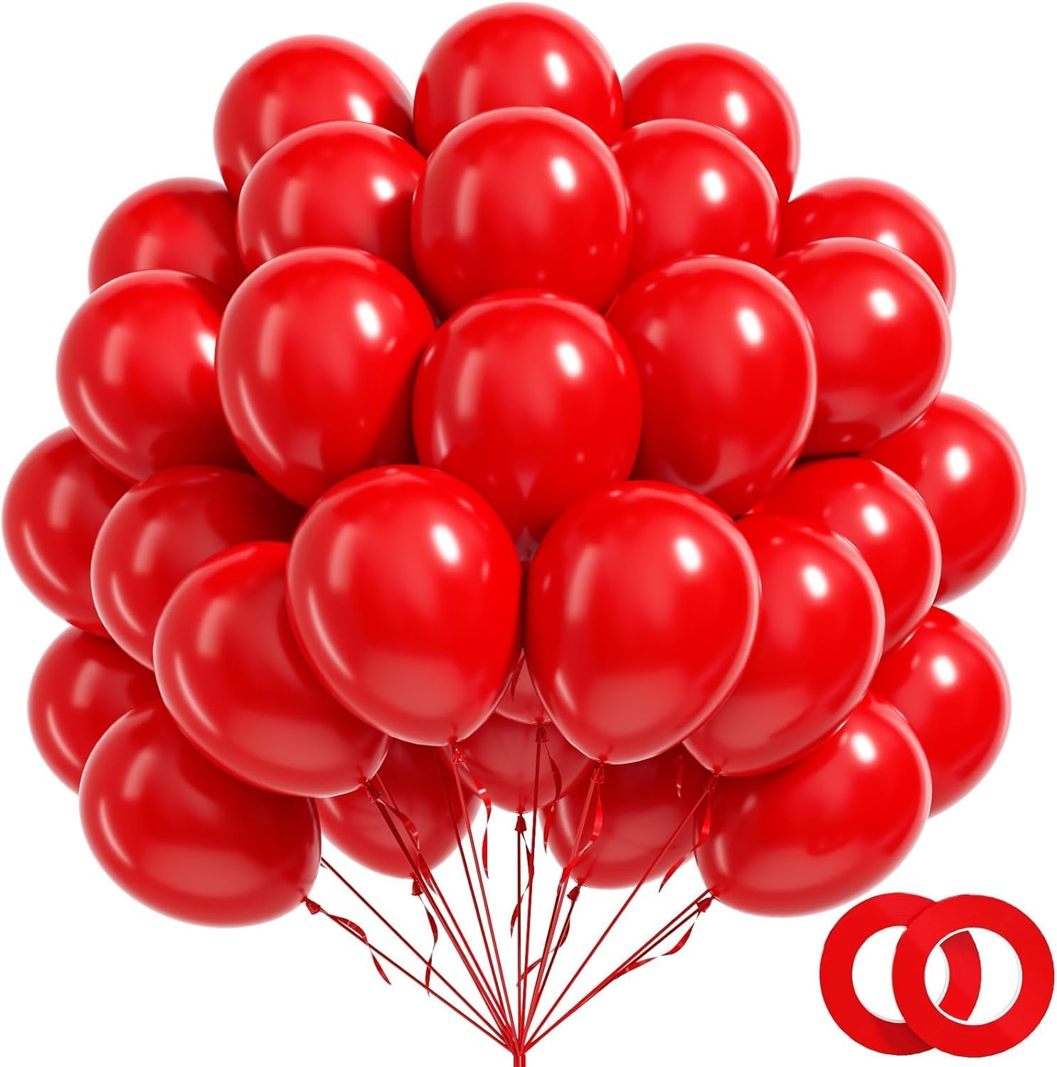 100pcs Black Balloons 12 inch, Black Latex Balloons with Ribbon for Graduation Birthday Party Decorations