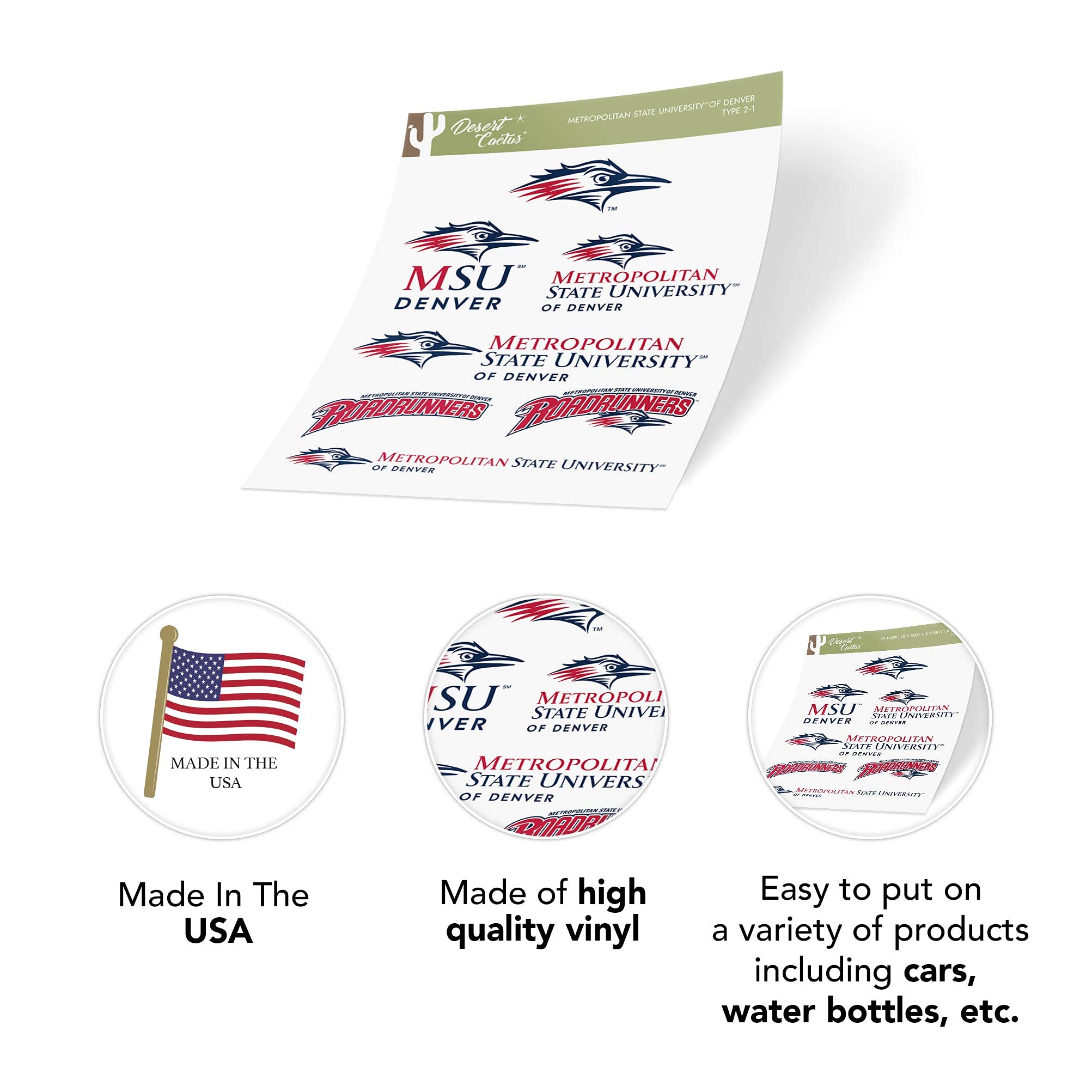 Metropolitan State University NCAA Sticker Sheet – Officially Licensed Vinyl Decals - View #6