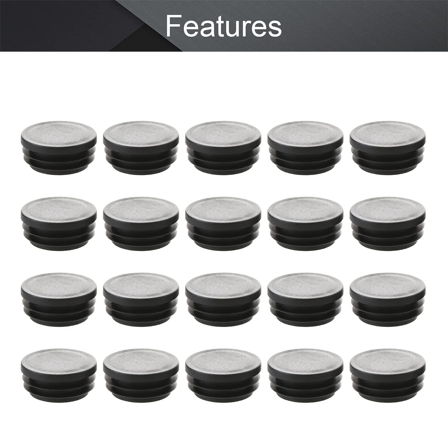 Lot De 100 Bouchons De 25 Mm Pour Pieds De Meubles En Plastique Rond