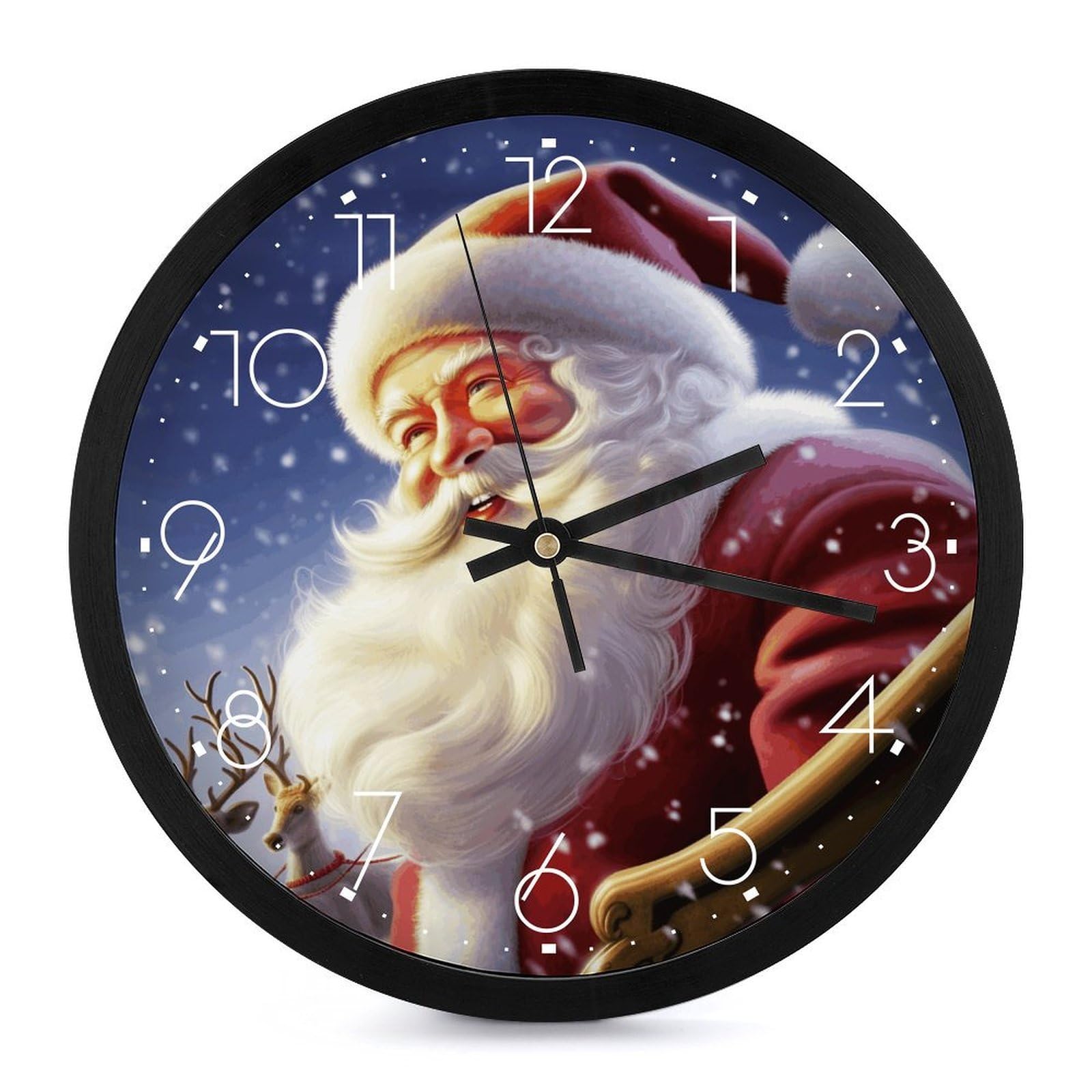Horloge murale à chiffres silencieuse du Père Noël pour déco de salon