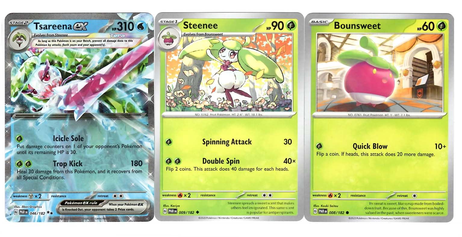 Amazon.com: Tsareena ex 046/182 - Paradox Rift - Double Rare- Pokemon 3 Card  Lot : Toys & Games