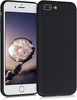 kwmobile Case Compatible with Apple iPhone 7 Plus/iPhone 8 Plus Case - Slim Protective TPU Silicone Phone Cover - Black Matte