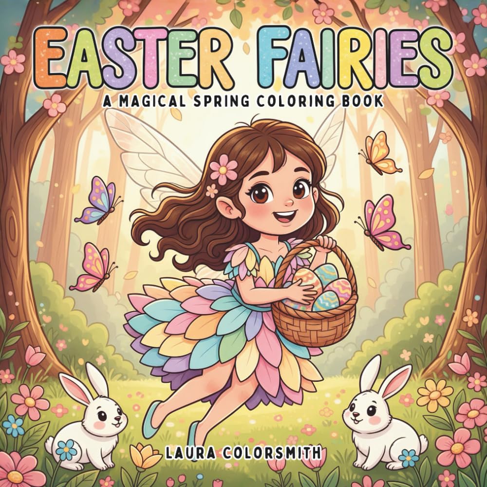 Easter Fairies - A Magical Spring Coloring Book: A Cute and Easy Easter Fairy Coloring Book for Kids with Enchanting Spring Scenes and Adorable Fairy Friends (Coloring Book for Easter)