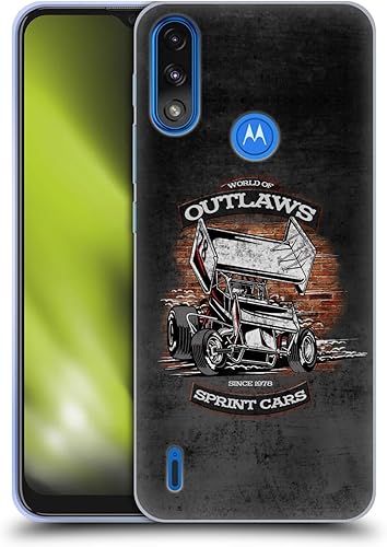 Head Case Designs Officially Licensed World of Outlaws Brickyard Sprint Car Western Graphics Soft Gel Case Compatible with Moto E7 PowerMoto E7i