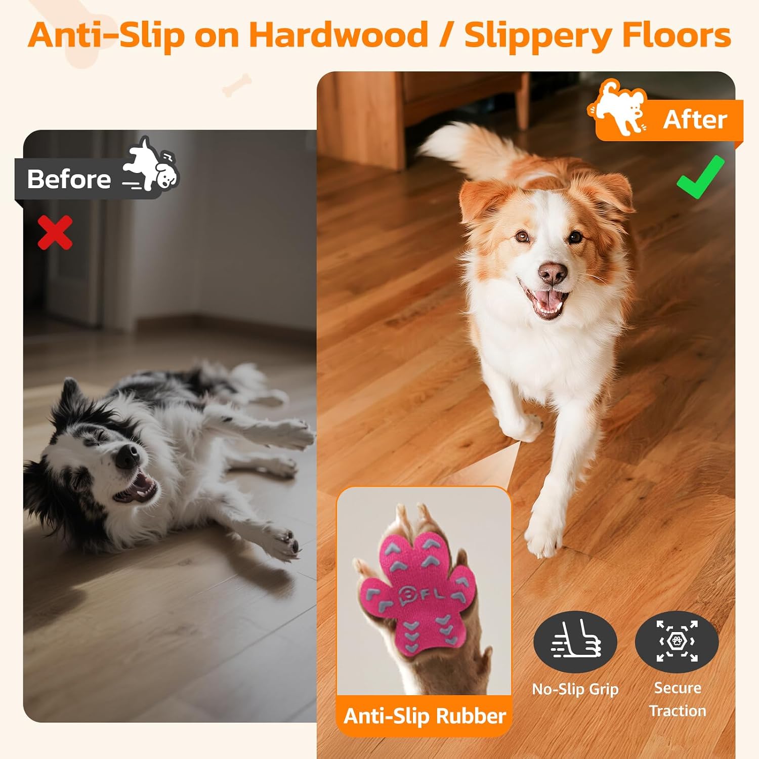 Anti Slip Toe Grips for Senior Dogs on Hardwood Floor, Self Adhesive 48 Pcs image 2