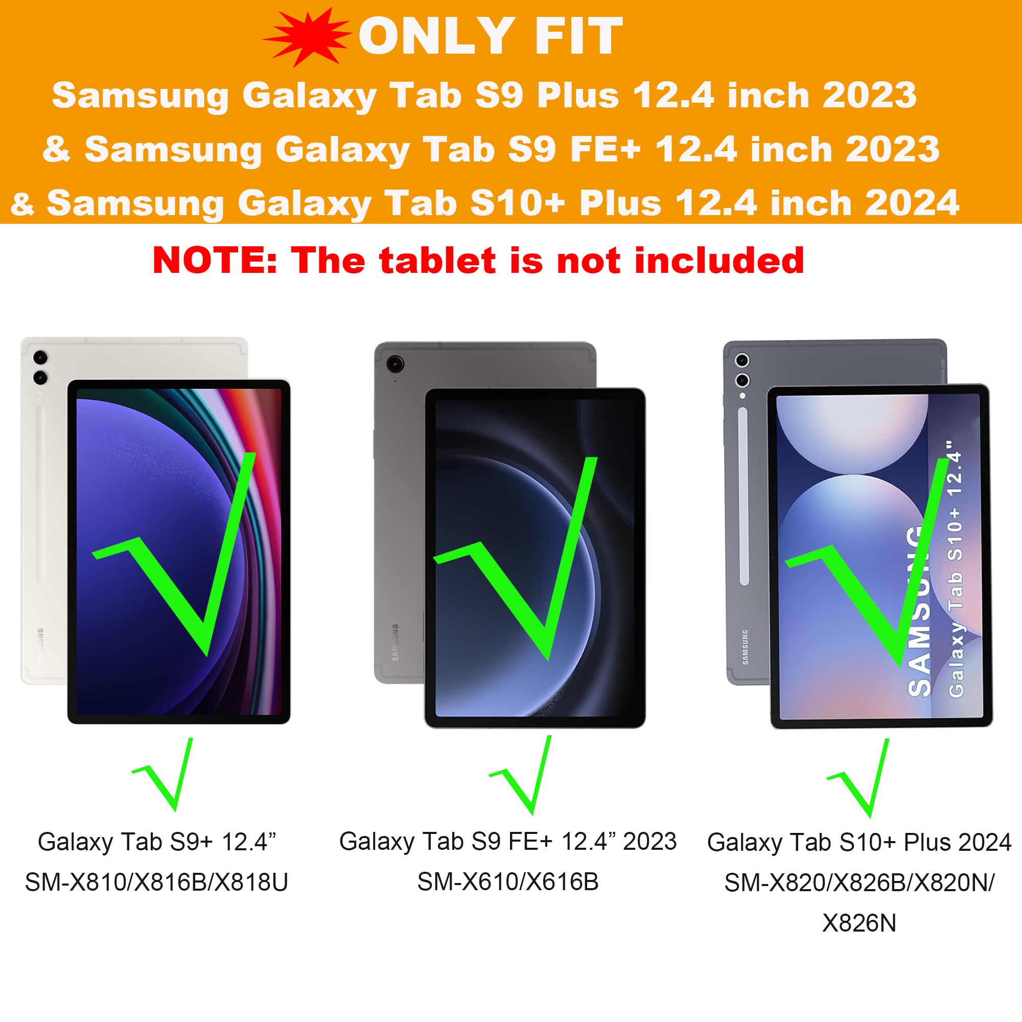 Amazon.com: for Samsung Galaxy Tab S9 FE+/ S9+ /S10+ 12.4 inch