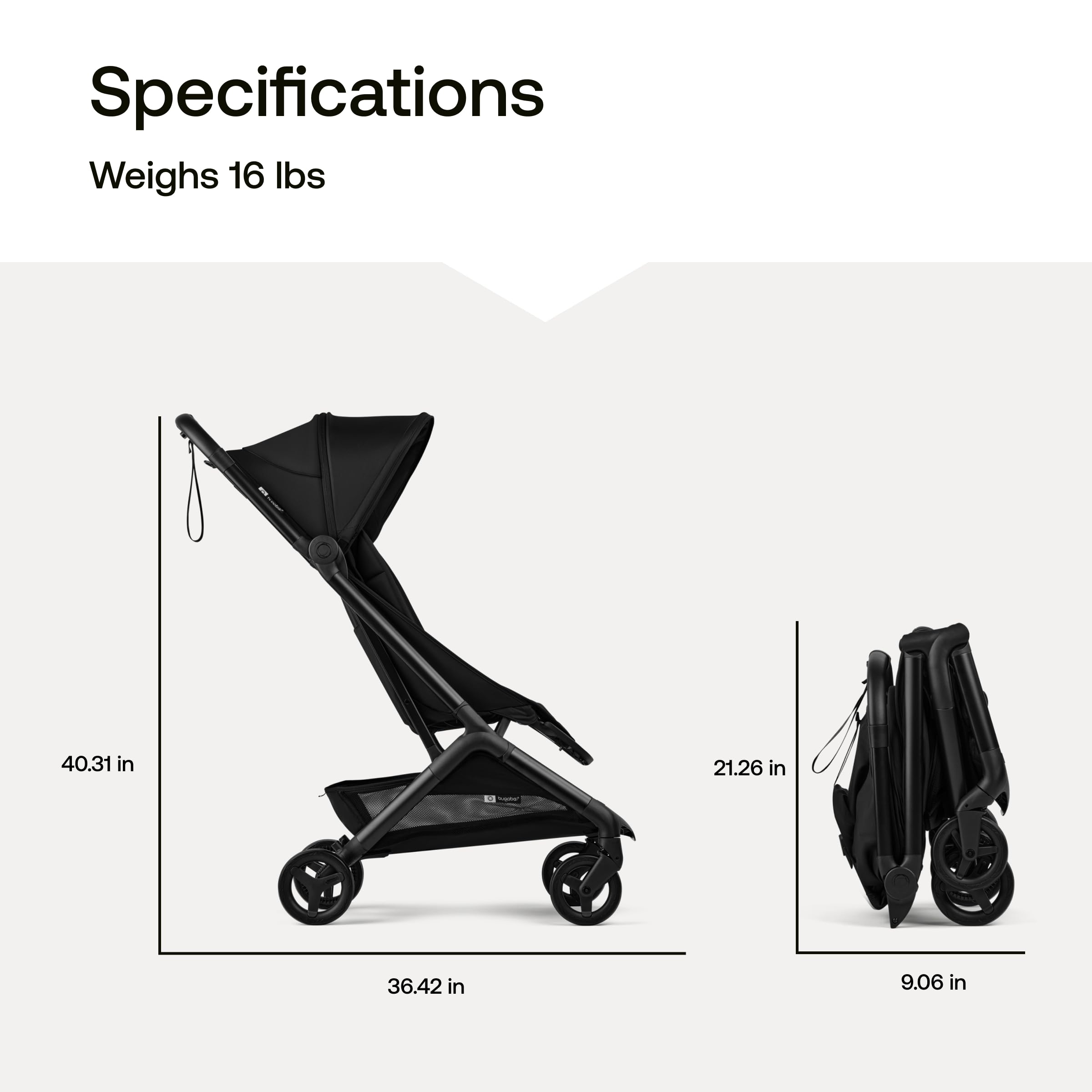 Amazon.com : Bugaboo Butterfly 2 Ultra-Compact Travel Stroller  One-Second  Fold, Airplane Carry-On Approved Lightweight Stroller with Reclining Seat,  Suspension Wheels & Adjustable Footrest  Black : Baby