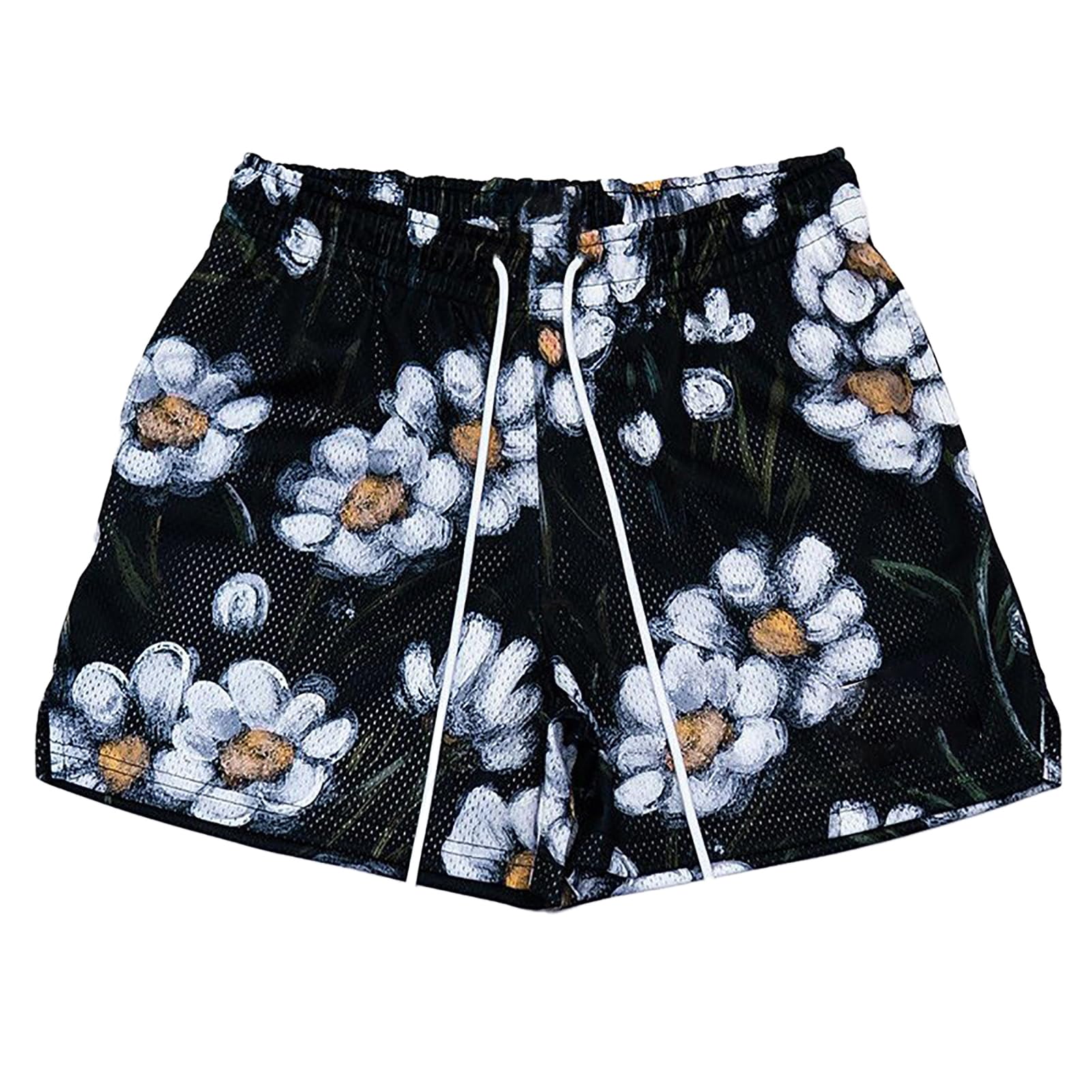 LEEYUSEN Mens Graphic Shorts Basketball Drawstring Casual Workout Athletic Summer Running Shorts