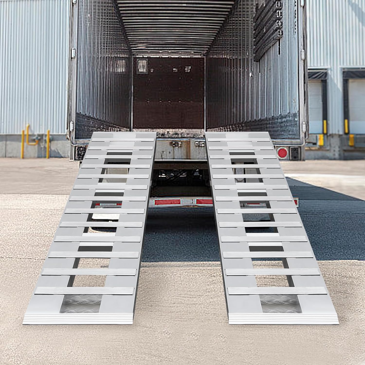 Aluminum Ramp, 2PCS 80 * 15in 6000LBS Capacity Car Auto Trailer Ramp Foldable Loading Truck Ramps Heavy Duty Motorcycle Ramps Portable Loading Tools with Treads for Dirt Bikes Mini Trailers ATVs