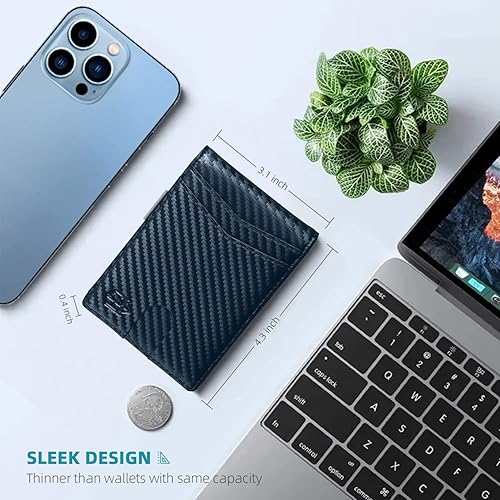 Miniatura 4 de Zitahli Slim Wallet for Men-Leather Money Clip Mens Wallets-RFID Blocking Front Pocket Bifold Wallet-Minimalist Credit Card Holder with Gift Box