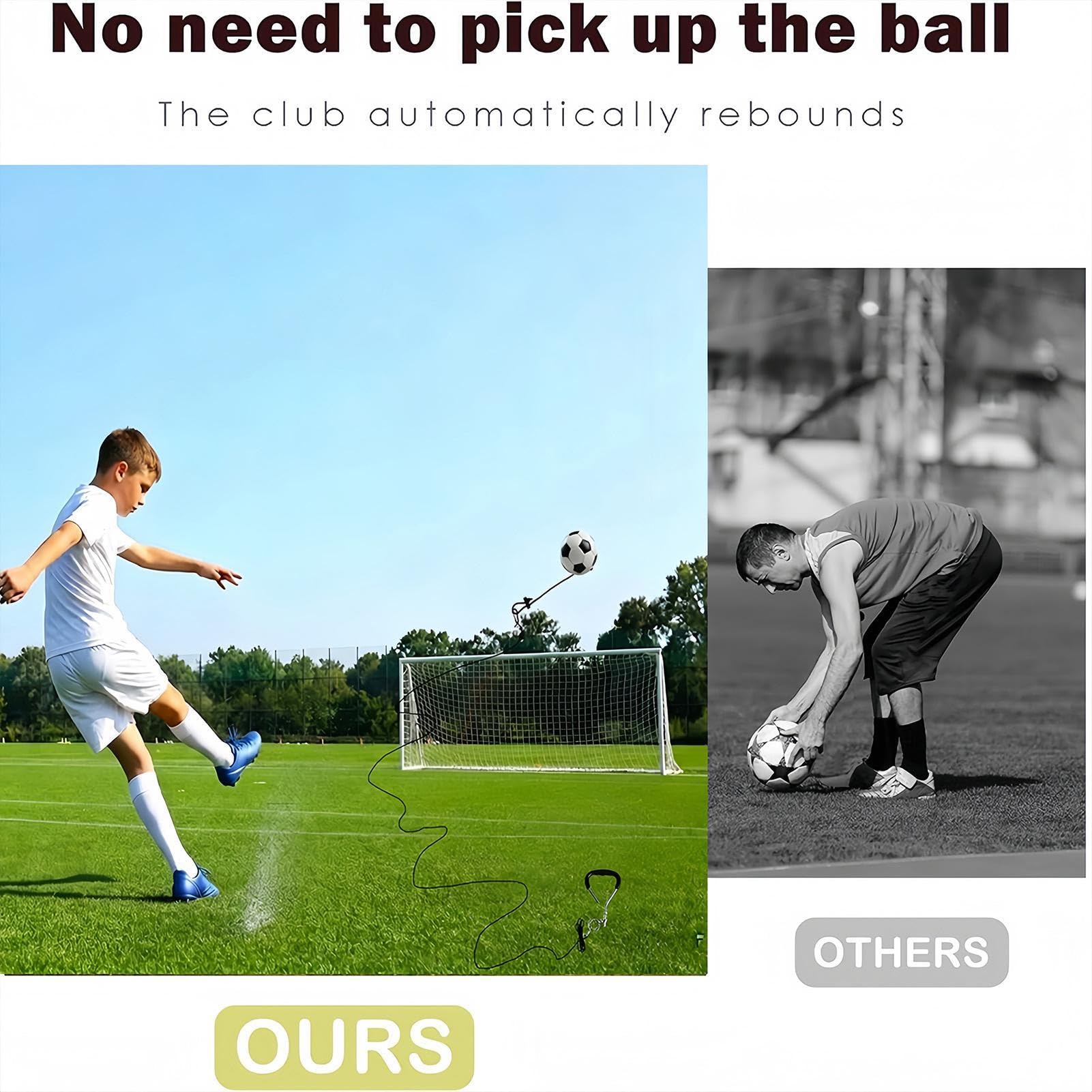 Allenatore per Pallone da Calcio Attrezzatura Sportiva con Corda e | Attrezzatura da Allenamento Calcistico per Campeggio, , Scuola, Giochi, Stadio, Cortile, Prato e Esterno