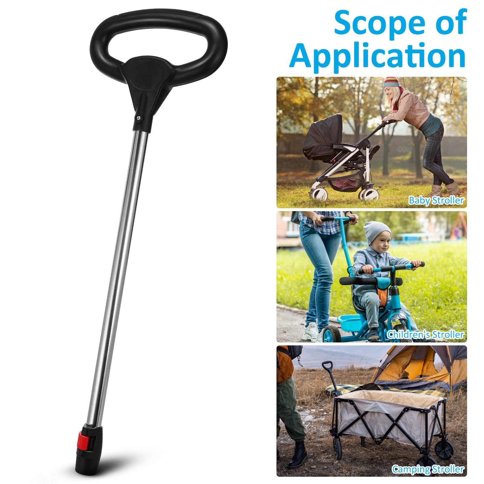 Hemobllo Manija Plástico Cochecito para de Ñiño de Empuje Ergonómica Diseño Cómodo y Material de Acero Inoxidable Compatible Carritos de Paseo para Padres