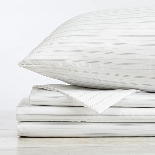 Miniatura 4 de Great Bay Home - Juego de sábanas, microfibra cepillada, ultrasuave, 4 piezas, a rayas, resistente a arrugas y decoloración, para todas las