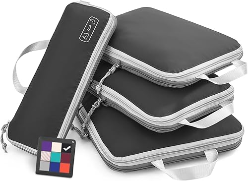 Miniatura 1 de OlarHike - Juego de 4 cubos de compresión para maletas, juego de 4 o 6 artículos esenciales de viaje, bolsas ligeras organizadoras de viaje de