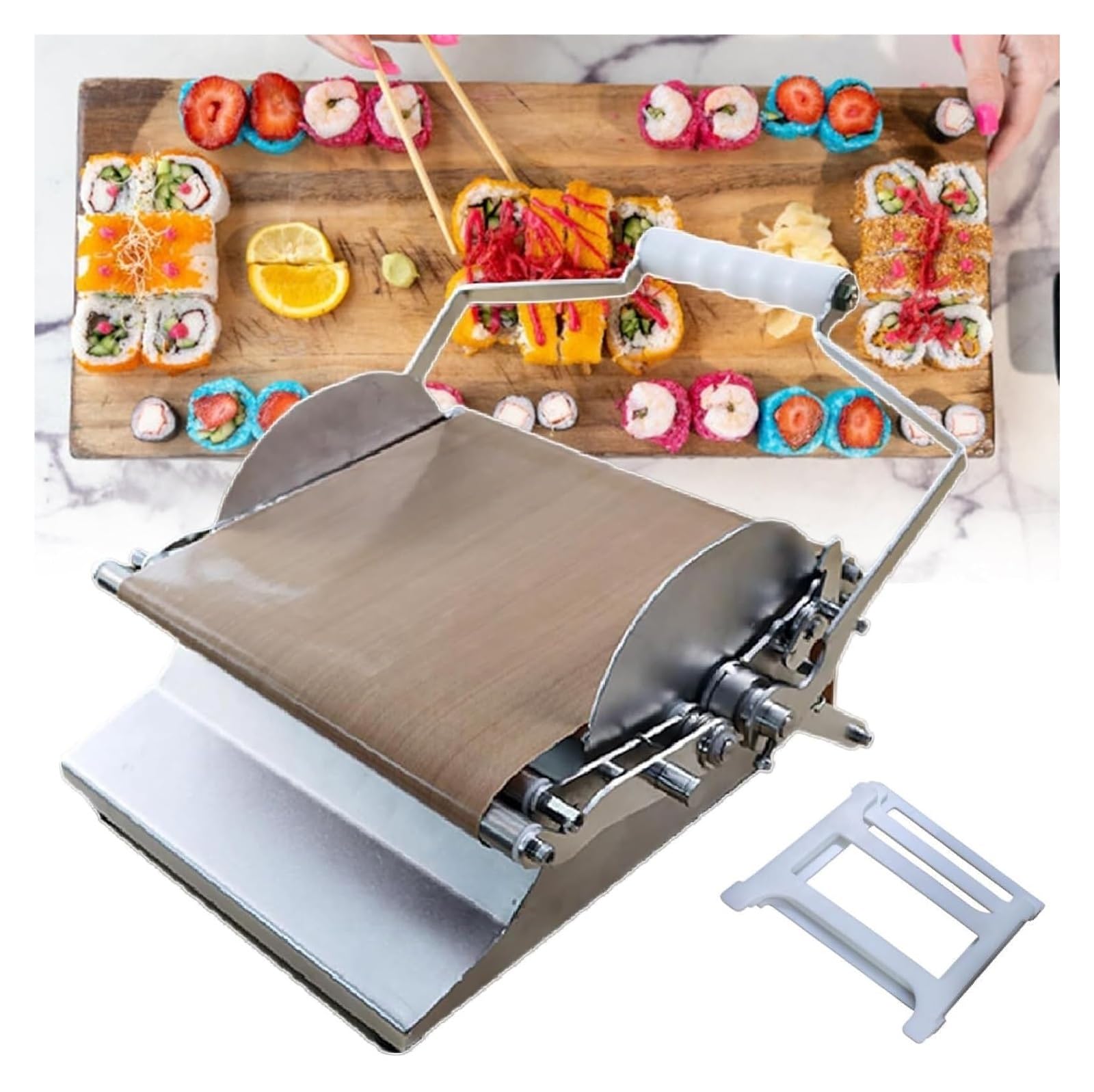 KEuLen Kommerzielle runde Sushi-Rollenmaschine aus Edelstahl – Sushi-Maker-Set in 3 Größen for Restaurants