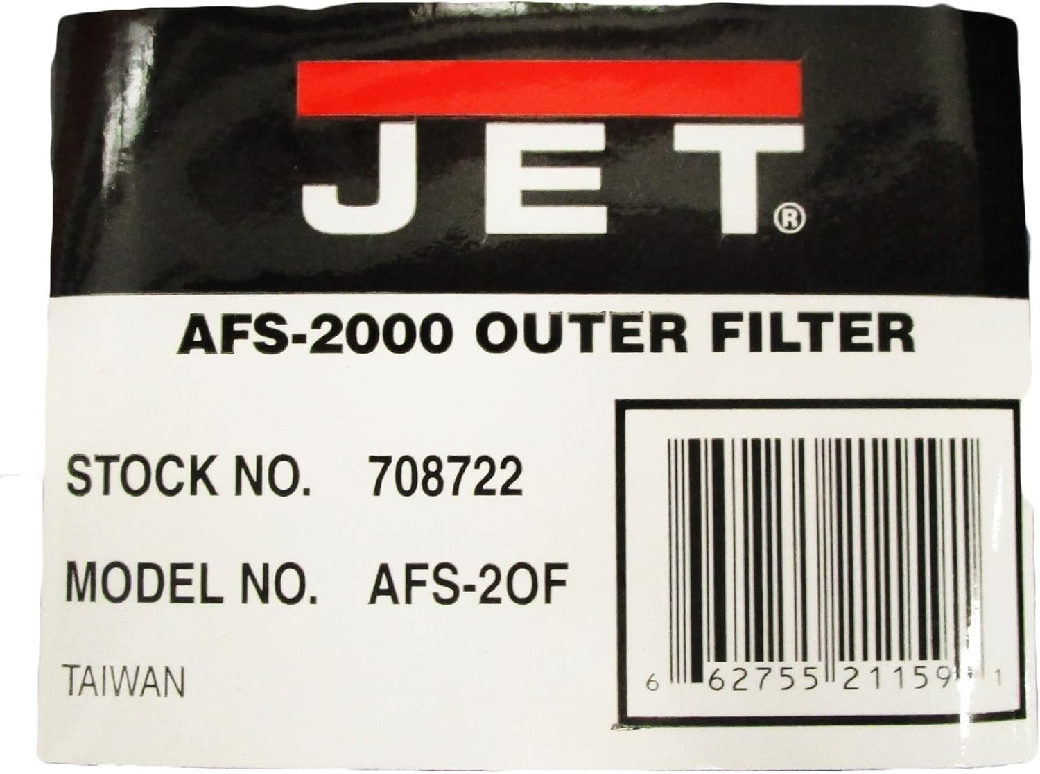 JET 20x24x2 Electrostatic Outer Air Filter, fits AFS-2000 (708722)