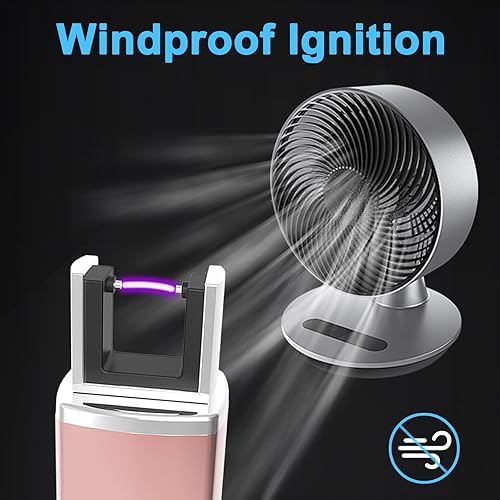 Miniatura 4 de Encendedor eléctrico de vela de plasma, encendedores largos recargables por USB, resistentes al viento, sin llama, con doble bloqueo de seguridad