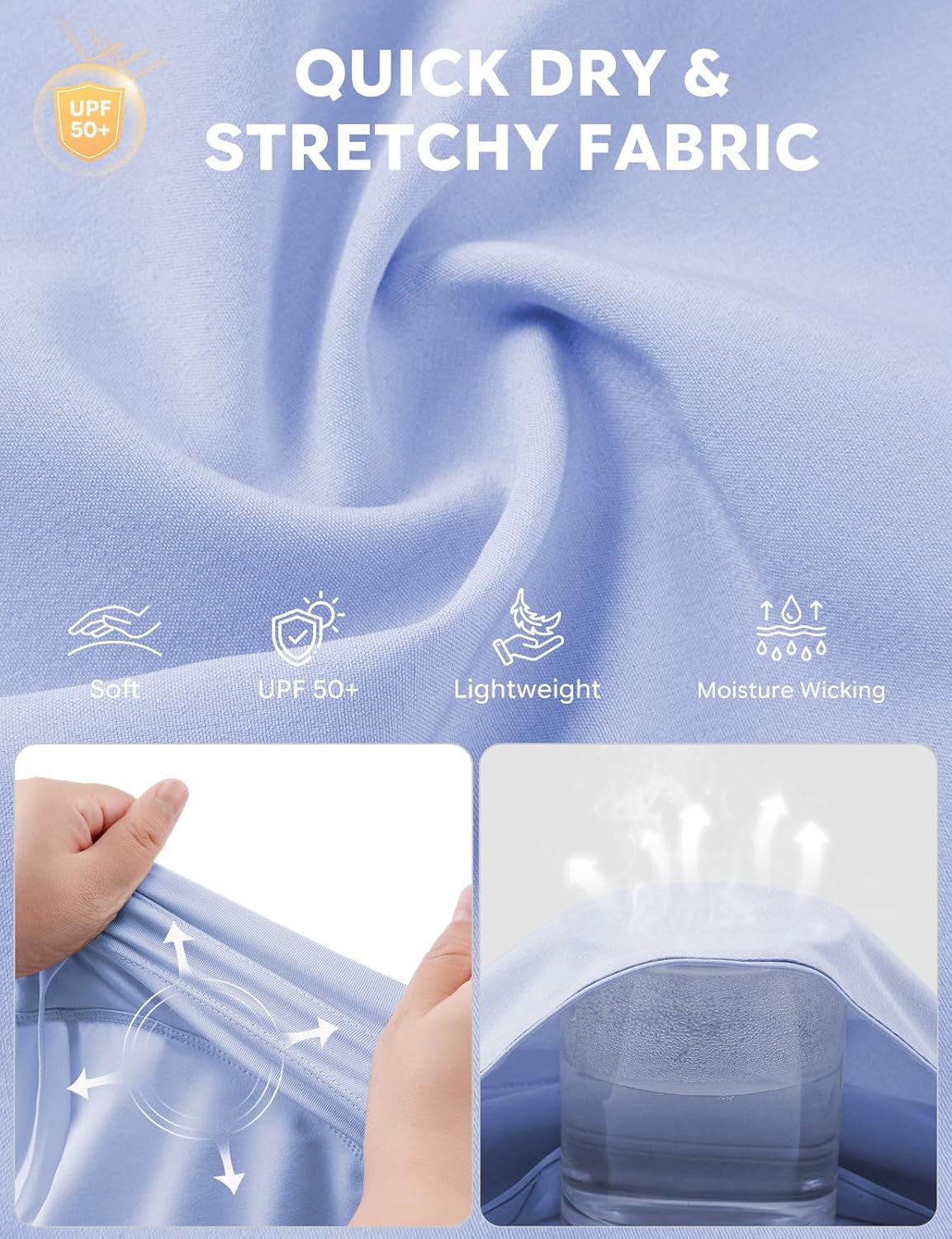 baleaf Women's 9" Bermuda Knee Length Athletic Running Long Shorts with Pockets Quick Dry Shorts High Waisted UPF 50+ - Image 4