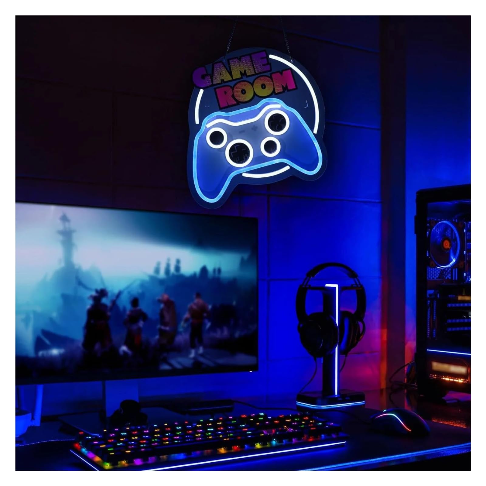 Luci al Neon Da Parete Insegna Al Neon Per Giocatori Di Videogiochi, Insegna Al Neon Per Controller Di Videogiochi Per La Decorazione Della Sala Giochi 37cmх32cm