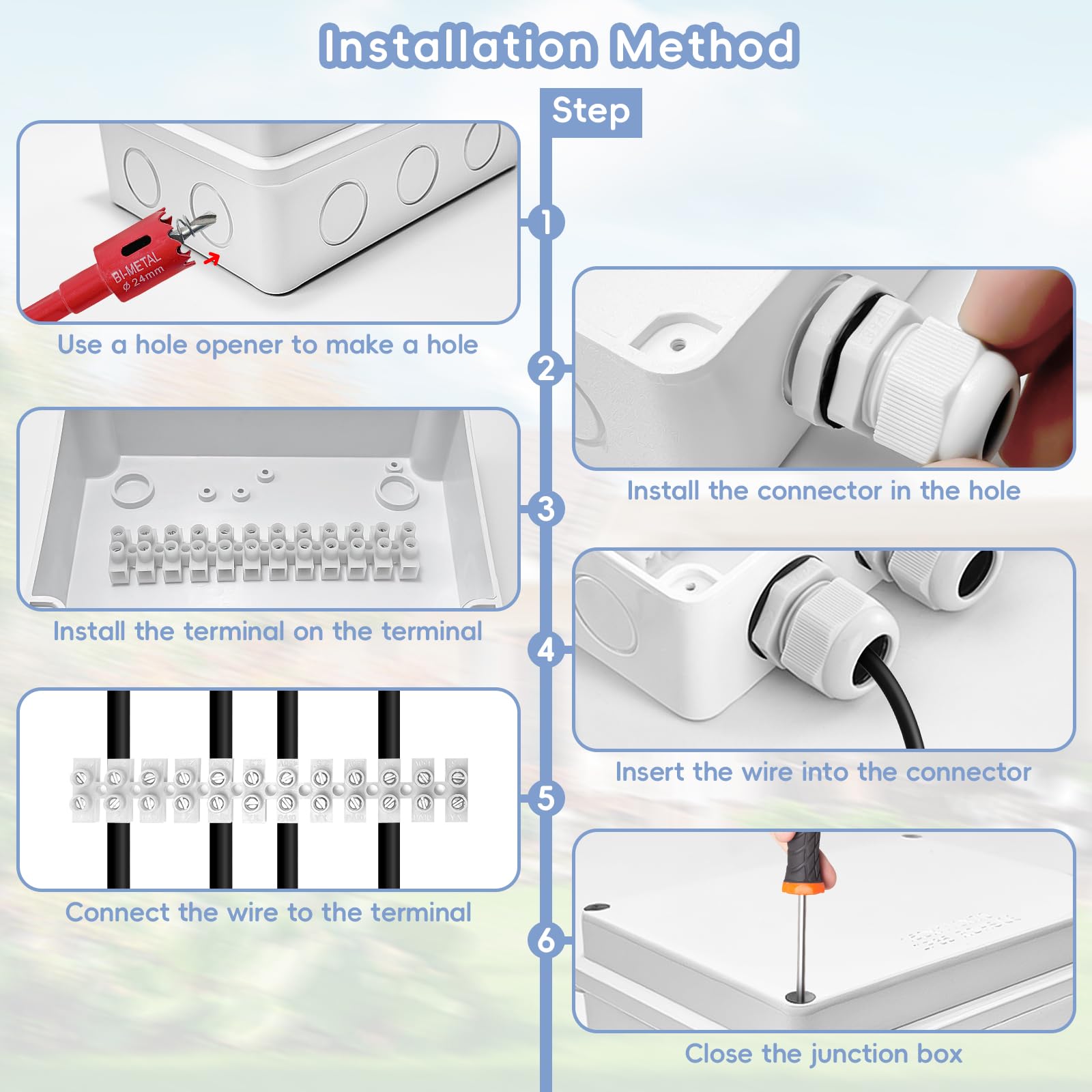 Scatola Giunzione Elettrica IP65 - 150x110x70mm, Impermeabile, Per Esterni, Con Connettori - Foto 2