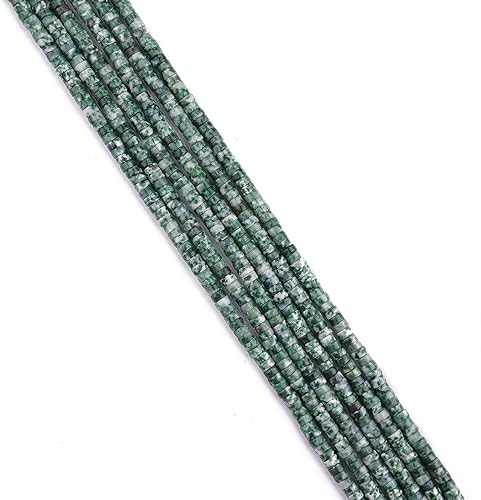 Miniatura 3 de Cuentas espaciadoras de jade africano natural, cuentas planas y redondas sueltas para abalorios de joyería de 0.118 in x 0.079 in 15.0 in