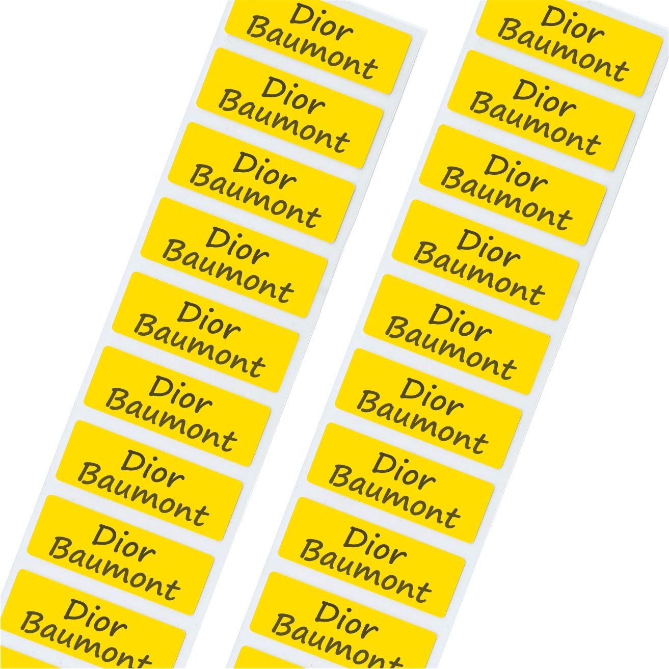 Yellow Water Bottle Labels Personalised Dishwasher Proof/Waterproof Nametags/Nametapes by FunnyBone™ Stickers (120 Labels)