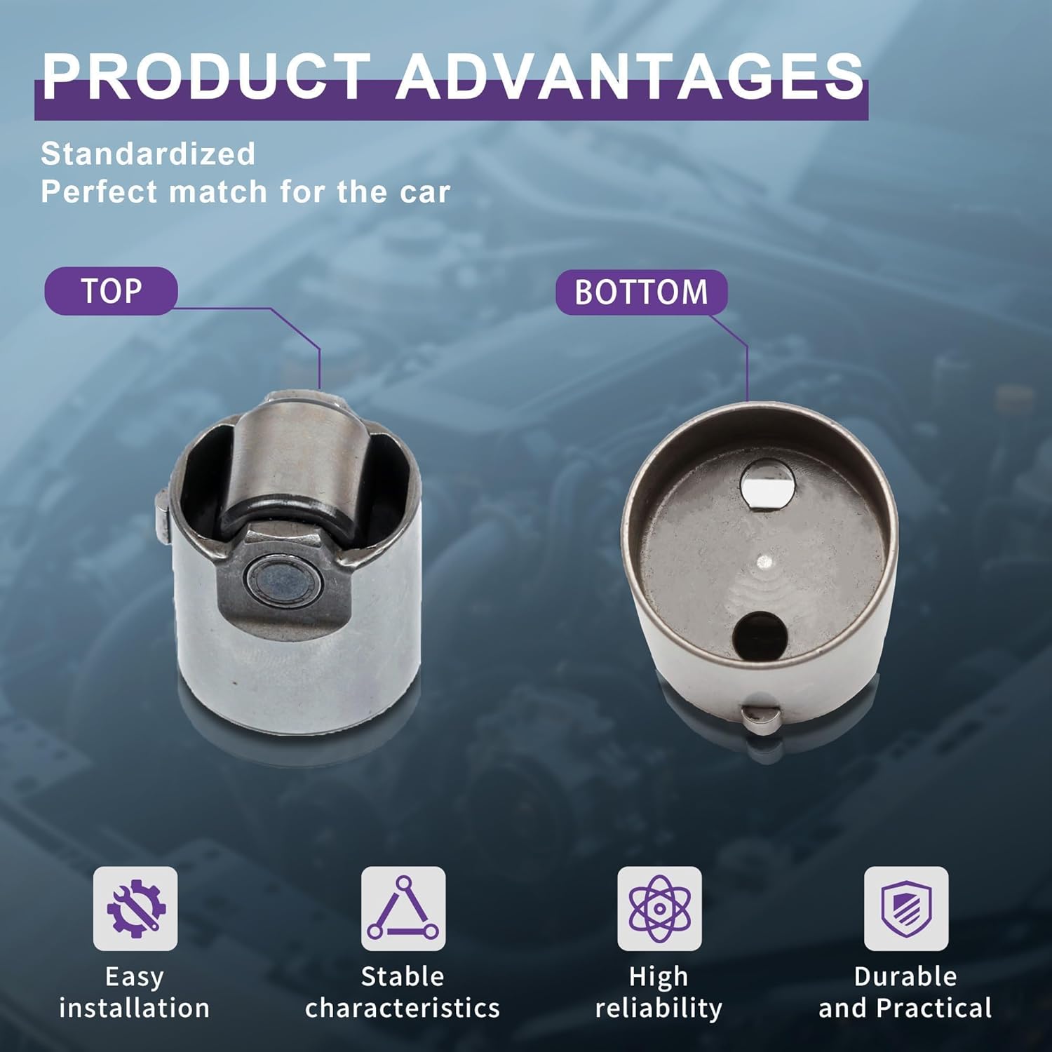 06H109311B High Pressure Fuel Pump Cam Follower Lifter Tappet 06K109311 Replacement For VW Golf Jetta Passat Tiguan Audi A1 A3 A4 A5 A6 A7 A8 Q2 Q3 Q5 Q7 TT BMW Mercedes-Benz