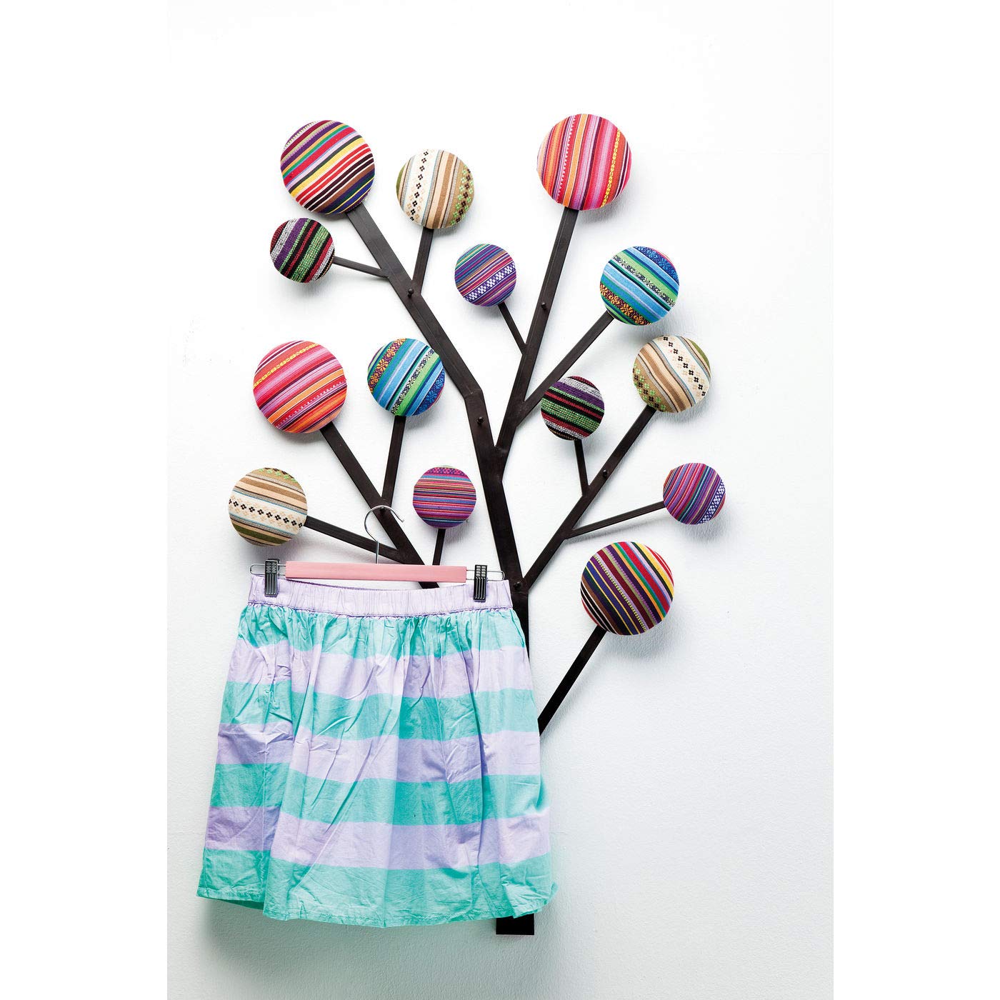 Kare Design Wandgarderobe Bubble Tree, Mehrafrbig, 111x65x7 cm, Garderobenleiste, mit 6 Haken, Baum Motiv, Stahl Gestell, Eingangsbereich