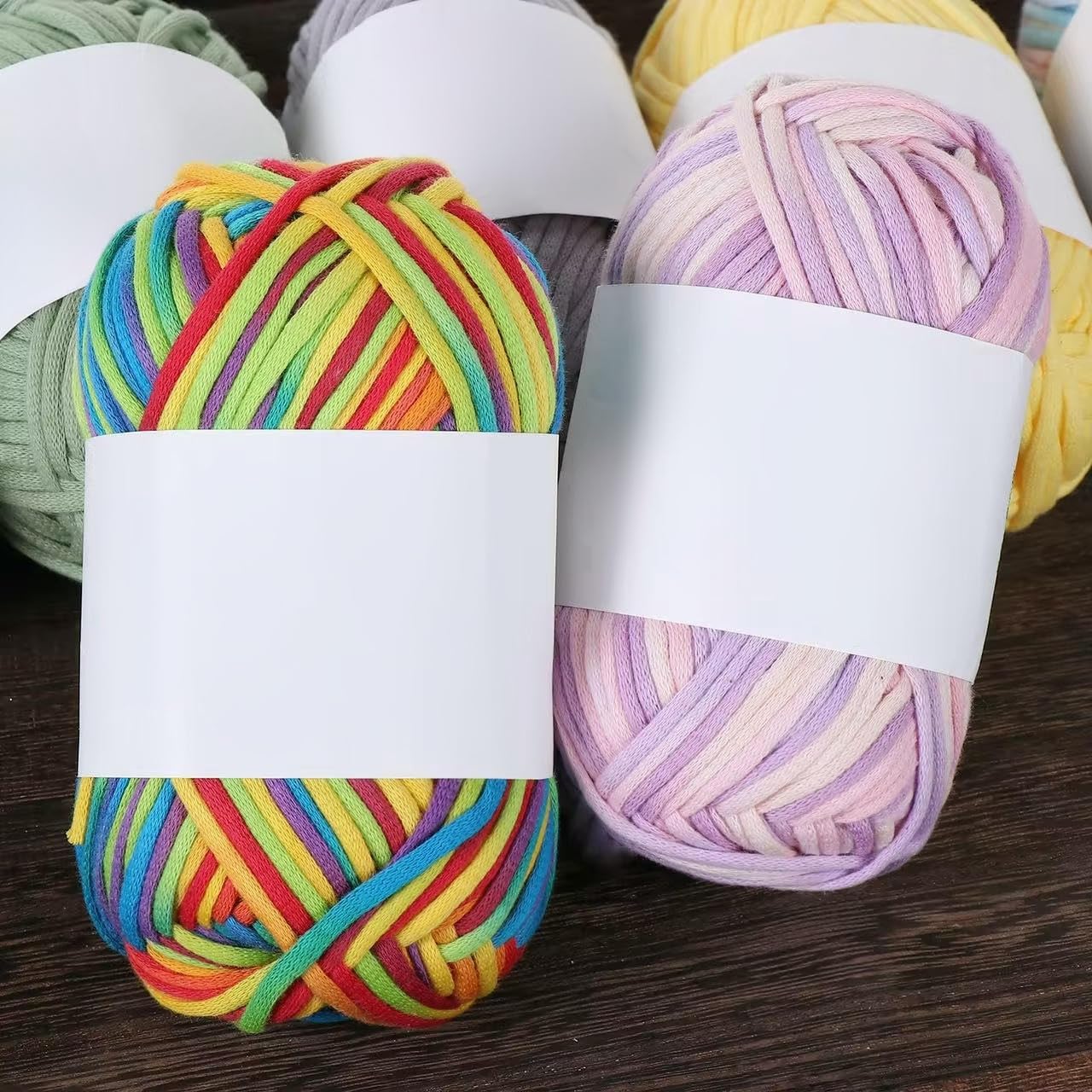4/8/12 Rotoli da 50 g di Filato di Cotone Spesso Misto, Filato di Cotone Morbido per lavori a Maglia a Mano, per Borse all'Uncinetto Fai da Te, Cappelli, Sciarpe, Coperte e Artigianato
