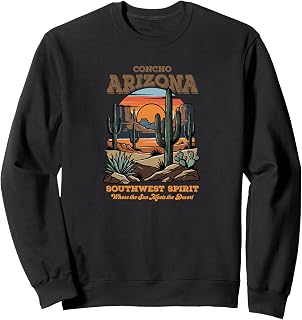 Concho, Arizona Desert Sunset Cactus Southwest Art Sweatshirt