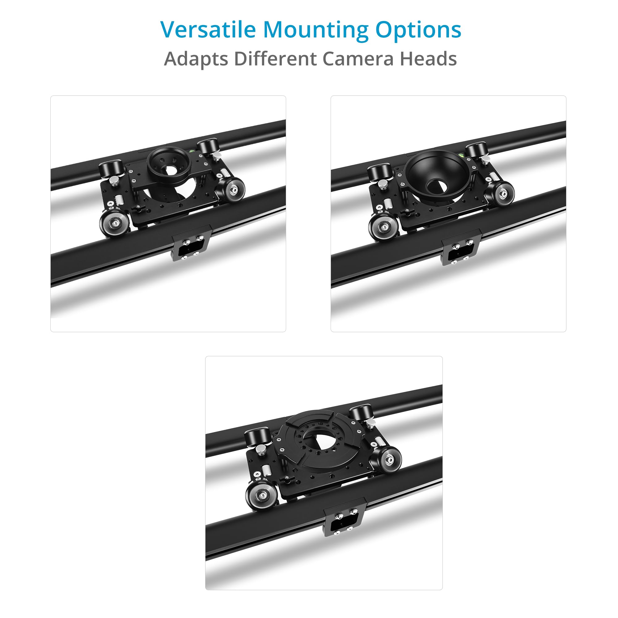 Slider per videocamera PROAIM Flo Professional da 4 piedi per videomaker e registi. Carico utile fino a 20 kg / 44 libbre. Supporto Mitchell e ciotola da 100 mm, 150 mm (SL-FLO-01)