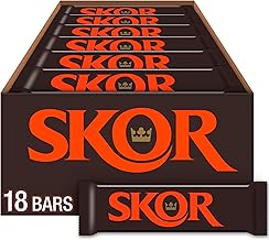 SKOR Crisp Butter Toffee and Chocolate Candy Bars, 1.4 oz (18 Count)
