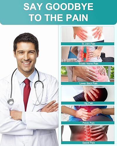 Miniatura 2 de Cinturón sacroilíaco  Cinturón para articulaciones para mujeres y hombres, correas de compresión extra para la cadera para calmar la espalda baja,