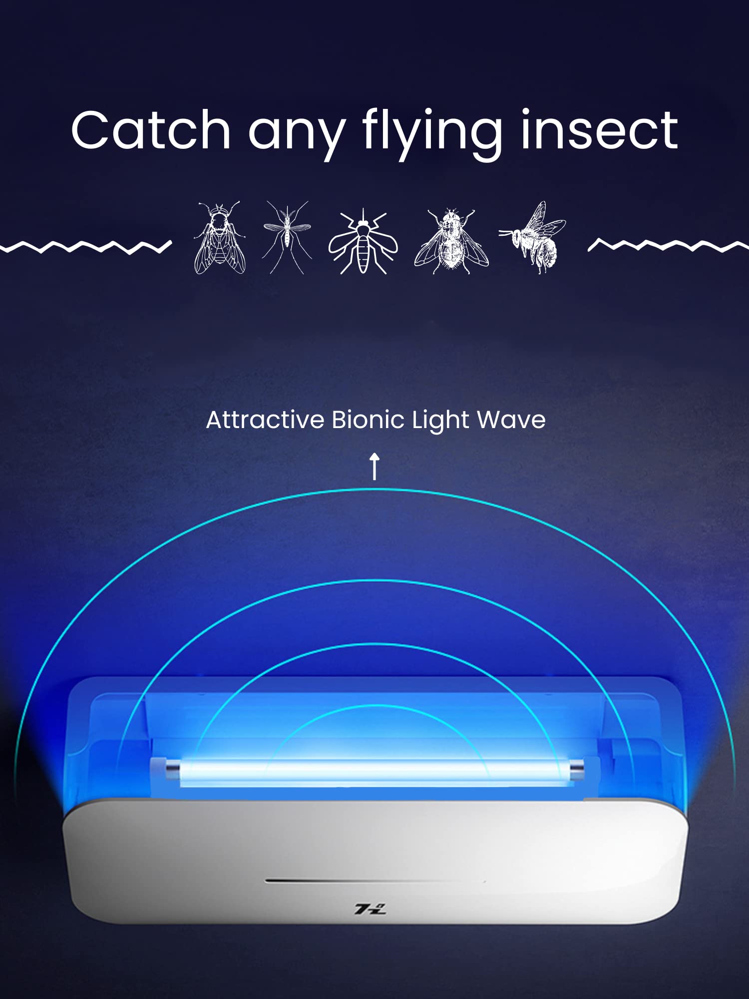 2x Lampada Elettrica per Zanzare da 220 V, Repellente per Insetti da Interno, 10 W Power Fly Killer, Luce UV da 365 nm, Senza Sostanze Chimiche, Valida per Uso Interno ed Esterno, 50 m-100 m2.