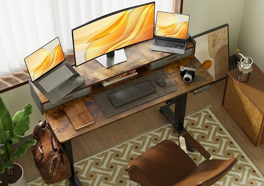 Amazon.com: Claiks Standing Desk with Drawers, Stand Up